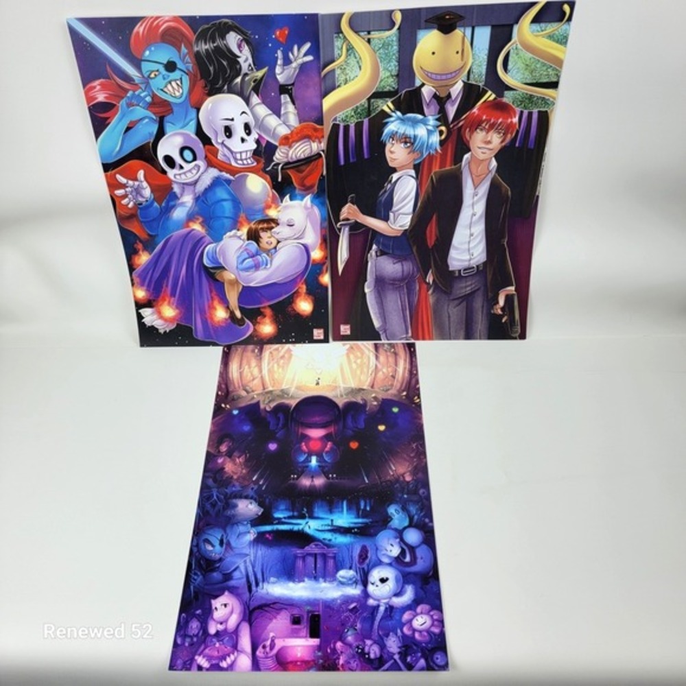 Undertale & Assassination Classroom Art Print Poster Lot Tyrine Carver Anime 3x